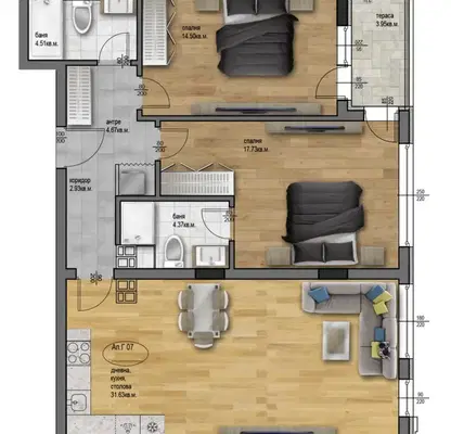 Photo 2 — 3-bedroom apartment in Plovdiv, Ostromila
