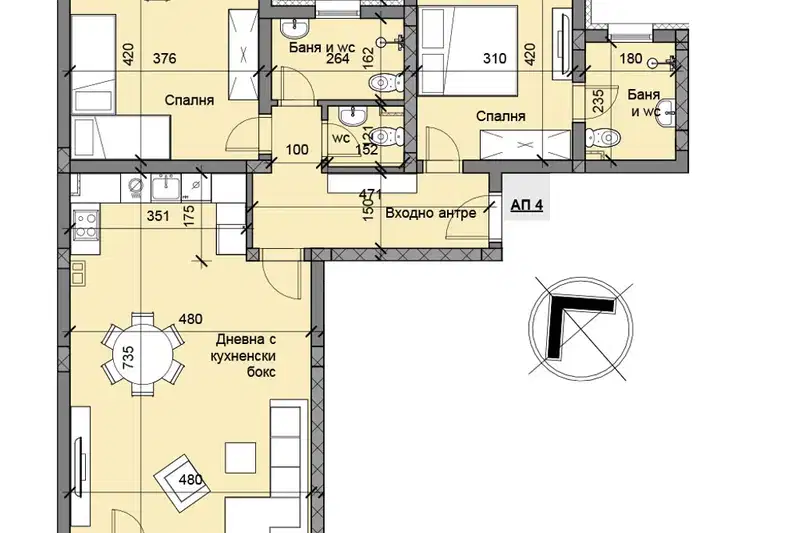 3-bedroom apartment in Plovdiv, Ostromila