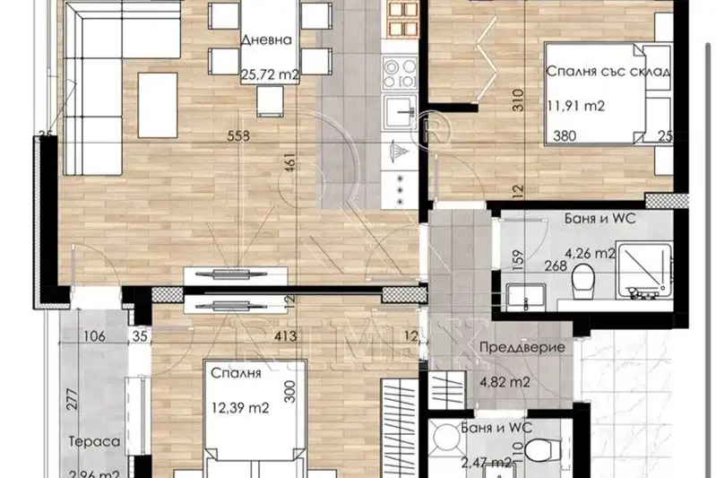 3-bedroom apartment in Plovdiv, Ostromila
