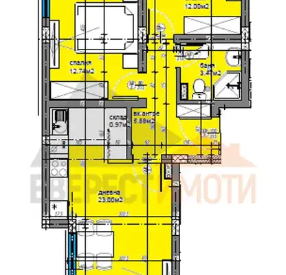 Снимка 2 — Тристаен апартамент в Пловдив, Остромила