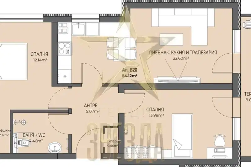 3-bedroom apartment in Plovdiv, Ostromila