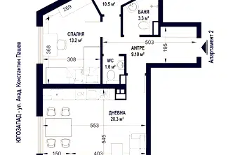 Тристаен апартамент в София, Овча купел 2