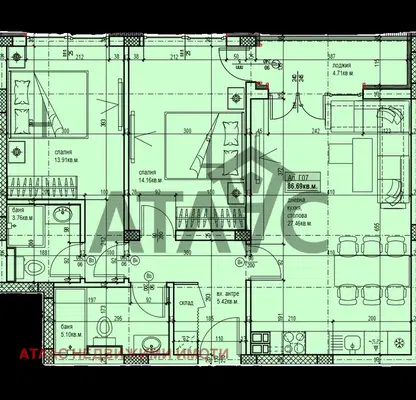Снимка 2 — Тристаен апартамент в Пловдив, Прослав