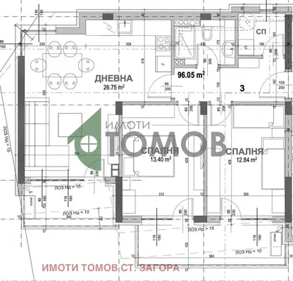 Снимка 3 — Тристаен апартамент в Стара Загора, Самара 2