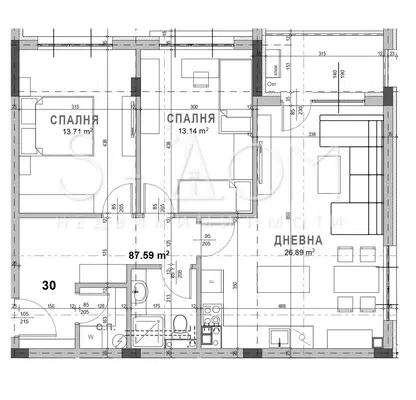 Снимка 2 — Тристаен апартамент в Стара Загора, Самара 3