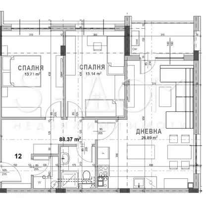 Снимка 2 — Тристаен апартамент в Стара Загора, Самара 3
