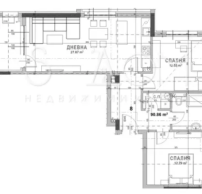 Снимка 2 — Тристаен апартамент в Стара Загора, Самара 3