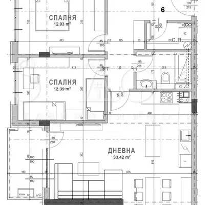 Снимка 2 — Тристаен апартамент в Стара Загора, Самара 3 с тераса