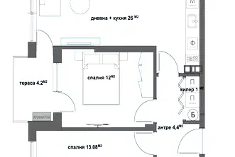 Тристаен апартамент в Стара Загора, Самара 3
