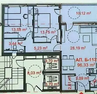Снимка 2 — Тристаен апартамент в Бургас, Славейков