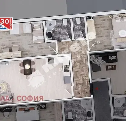 Снимка 2 — Тристаен апартамент в София, Стрелбище