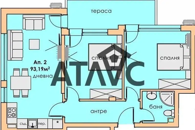 3-bedroom apartment in Plovdiv, Sydiiski