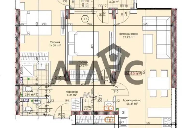 3-bedroom apartment in Plovdiv, Trakiya