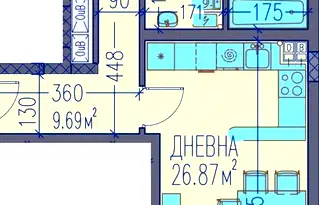 Тристаен апартамент в Пловдив, Тракия