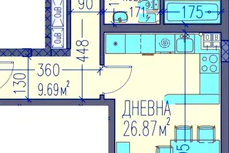 Тристаен апартамент в Пловдив, Тракия