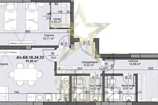 3-bedroom apartment in Plovdiv, Trakiya