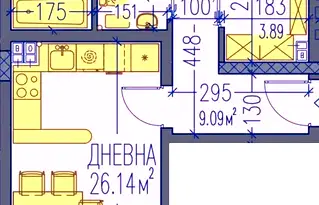 Тристаен апартамент в Пловдив, Тракия