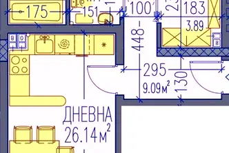 Тристаен апартамент в Пловдив, Тракия