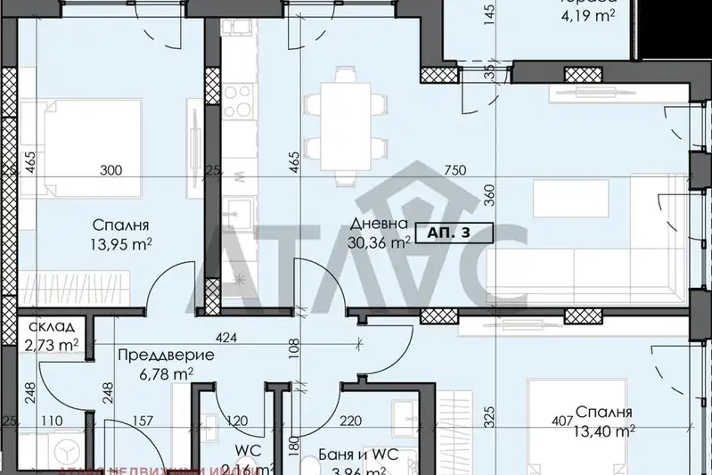 3-bedroom apartment in Plovdiv, Trakiya