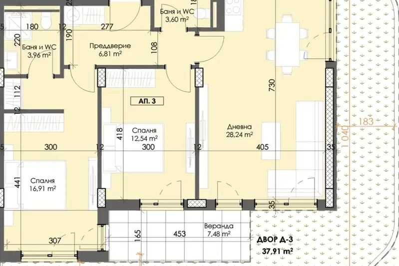 3-bedroom apartment in Plovdiv, Trakiya