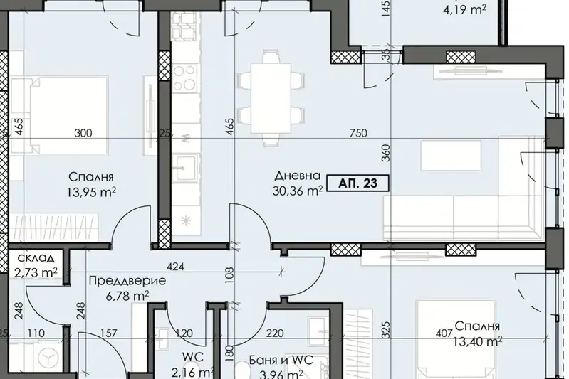 3-bedroom apartment in Plovdiv, Trakiya