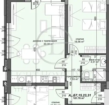 Снимка 5 — Тристаен апартамент в Пловдив, Тракия