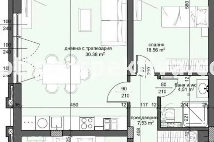 Тристаен апартамент с тераса в Тракия, Пловдив