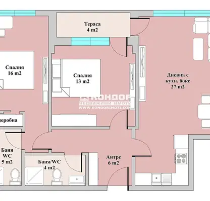 Снимка 3 — Тристаен апартамент в Пловдив, Тракия