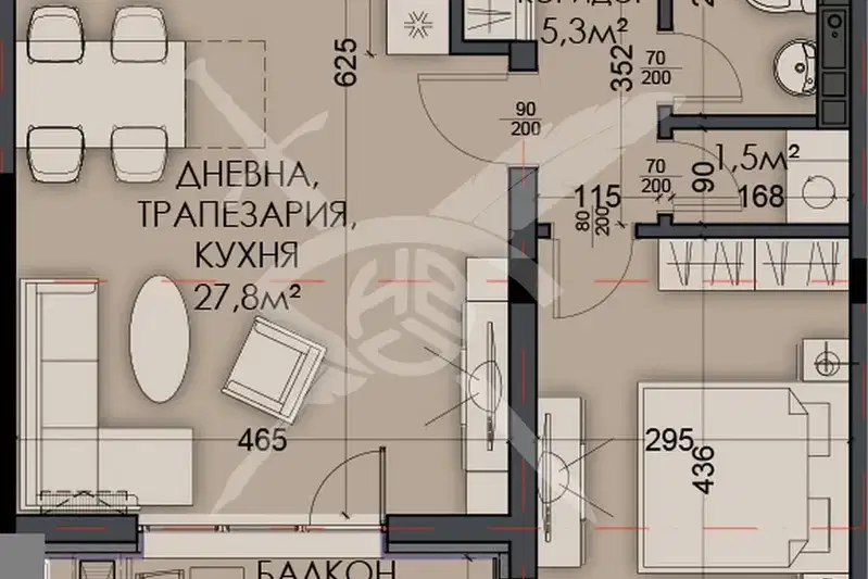 Тристаен апартамент във Варна, Виница
