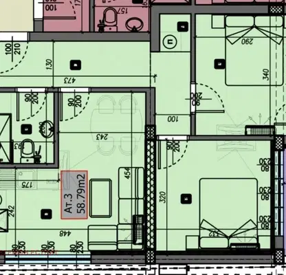 Снимка 2 — Тристаен апартамент във Варна, Виница