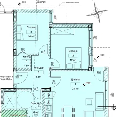 Снимка 2 — Тристаен апартамент във Варна, Виница