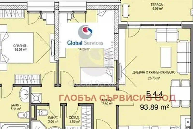Тристаен апартамент в София, Витоша
