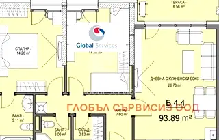 Тристаен апартамент в София, Витоша