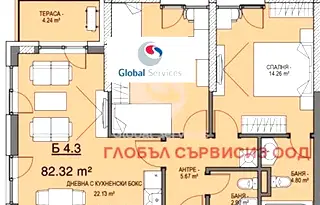 Тристаен апартамент с тераса в кв. Витоша, София