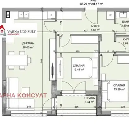 Снимка 2 — Тристаен апартамент с панорамна гледка във Владислав Варненчик