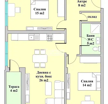Снимка 2 — Тристаен апартамент в Пловдив, Въстанически