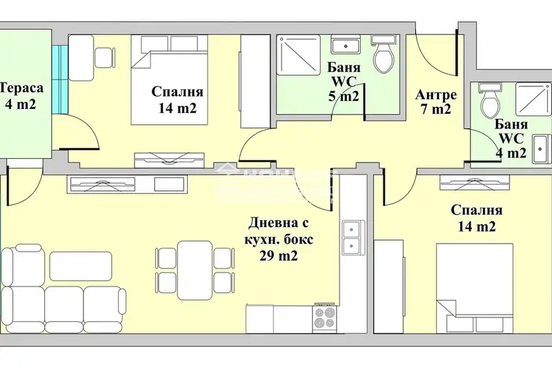 3-bedroom apartment in Plovdiv, Vystanicheski