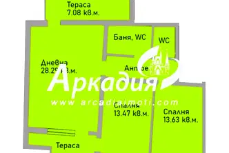 Тристаен апартамент с две тераси в Въстанически, Пловдив