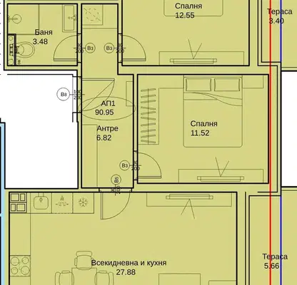 Photo 2 — 3-bedroom apartment in Plovdiv, Vystanicheski