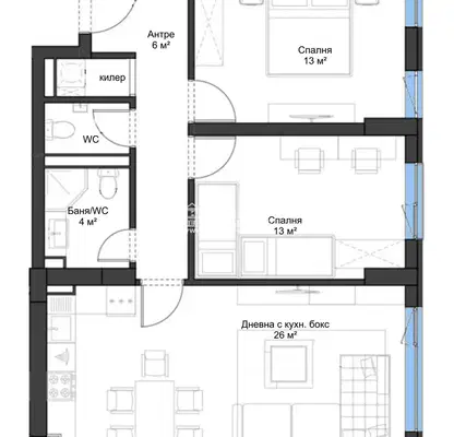 Photo 3 — 3-bedroom apartment in Plovdiv, Vystanicheski