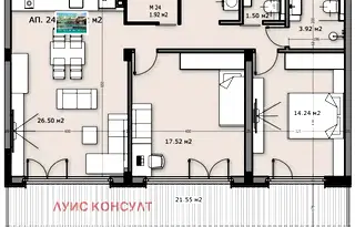 Тристаен апартамент в Монтана, в.з. Юг