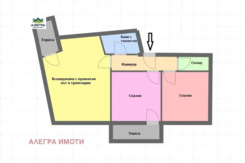 3-bedroom apartment in Pazardjik, Yabylkite