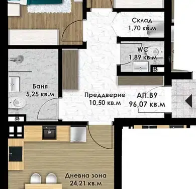 Снимка 2 — Тристаен апартамент в Пловдив, Южен
