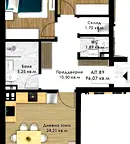 Тристаен апартамент в Пловдив, Южен