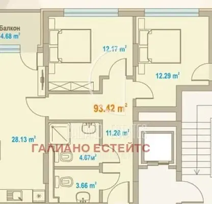 Снимка 4 — Тристаен апартамент в Зона Б-19 с две тераси