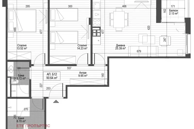 3-bedroom apartment in Sofiya, Zona B-5