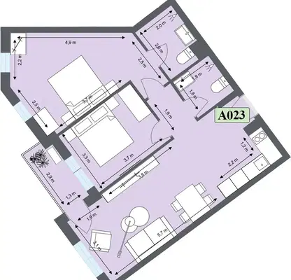 Снимка 3 — Тристаен апартамент в Благоевград, Банско
