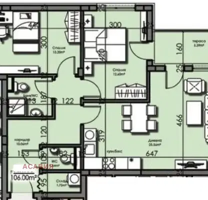 Снимка 4 — Тристаен апартамент с морска гледка в Нов град, Созопол