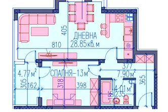 Двустаен апартамент с тераса на бул. 6-ти септември в Пловдив