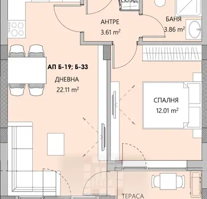 Снимка 2 — Двустаен апартамент в Пловдив, Остромила